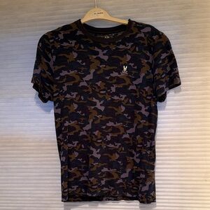 Psycho Bunny Camouflage Tee in Blue and Brown